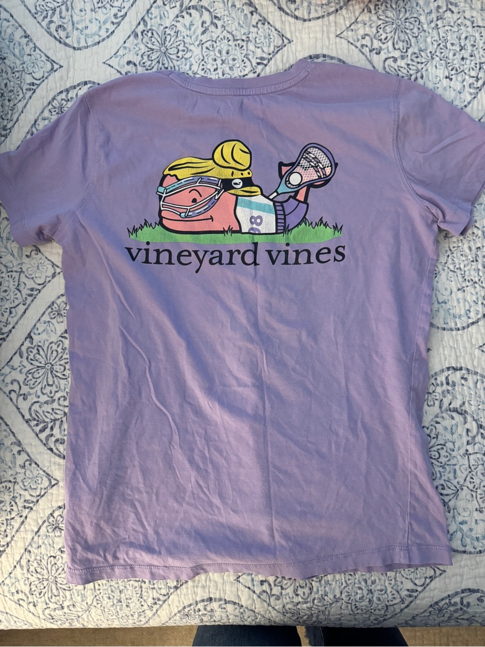Vineyard Vines Lavender Short-Sleeve Tee with Sports Gear Graphic